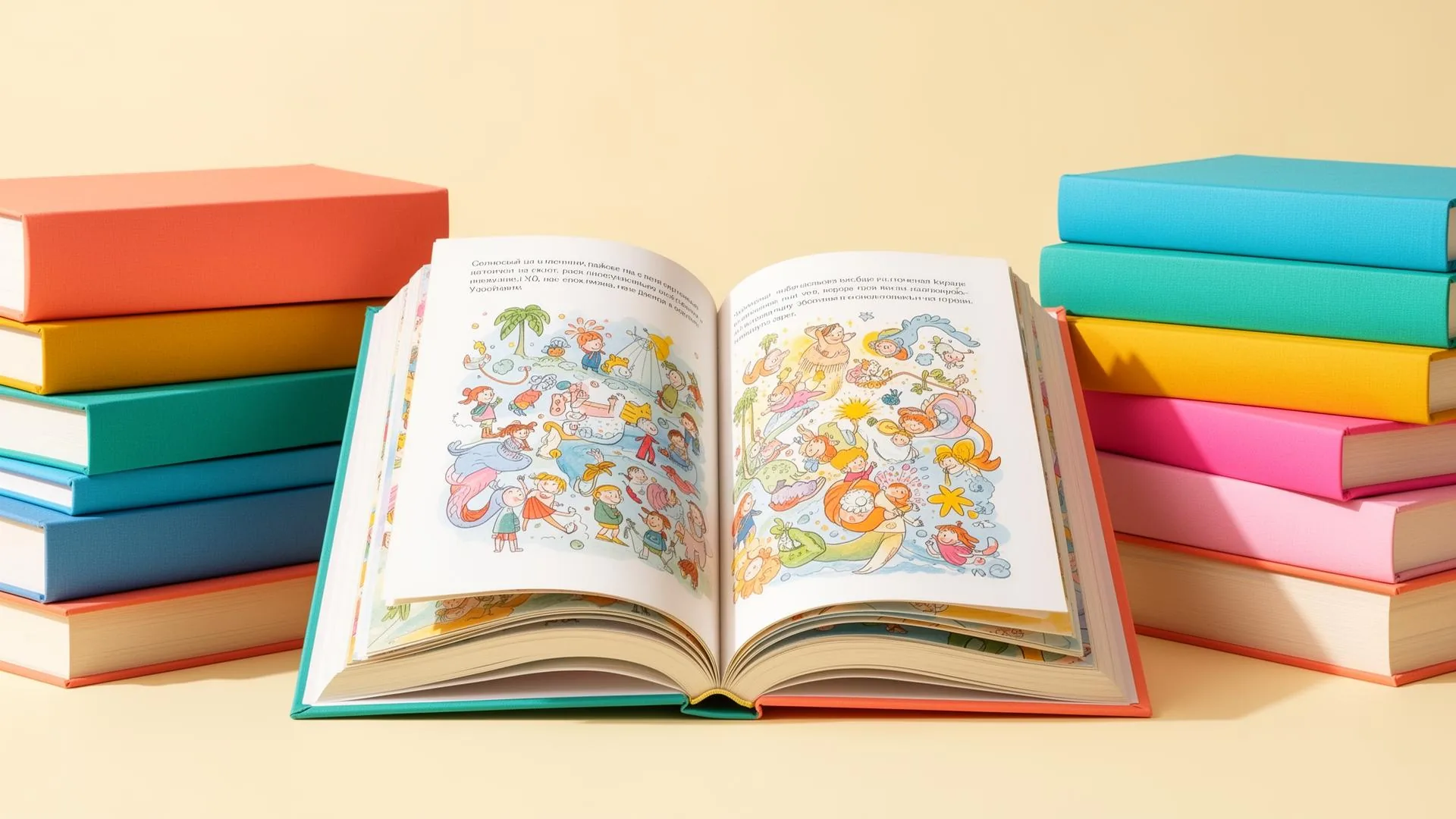 Libros antiguos iluminados por la luz dorada del atardecer